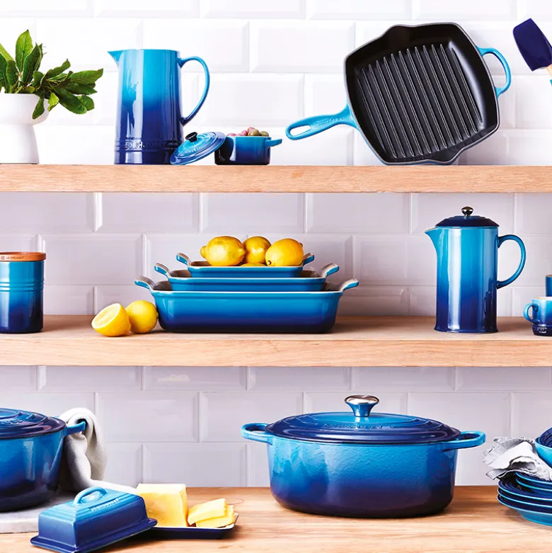 Le Creuset Signature stentøj Heritage rektangulært fad 19cm Azure