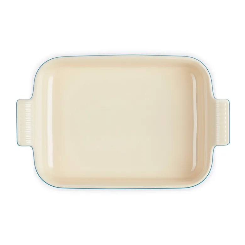 Le Creuset Signature stentøj Heritage rektangulært fad 32 cm Azure