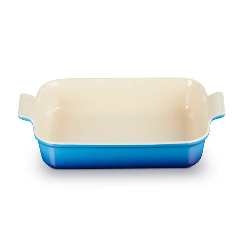 Le Creuset Signature stentøj Heritage rektangulært fad 32 cm Azure