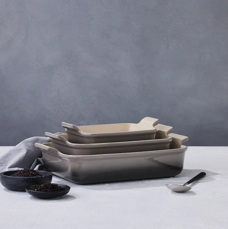 Le Creuset Signature stentøj Heritage rektangulært fad 19cm Flint