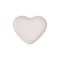 Le Creuset Signature stentøj hjerteformet tallerken 23cm Shell Pink