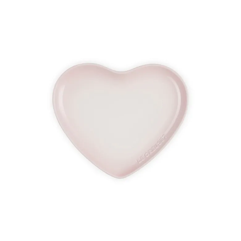 Le Creuset Signature stentøj hjerteformet tallerken 23cm Shell Pink