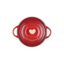 Le Creuset Signature stentøj minigryde med hjerteformet knop 10 cm Cerise