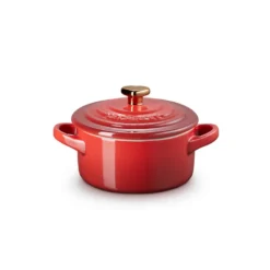 Le Creuset Signature stentøj minigryde med hjerteformet knop 10 cm Cerise
