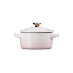 Le Creuset Signature stentøj minigryde med hjerteformet knop 10 cm Shell Pink