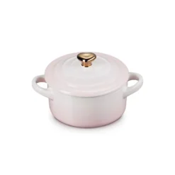Le Creuset Signature stentøj minigryde med hjerteformet knop 10 cm Shell Pink