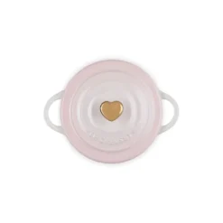 Le Creuset Signature stentøj minigryde med hjerteformet knop 10 cm Shell Pink