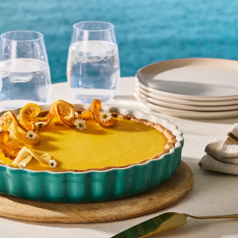 Le Creuset Signature stentøjs tærtefad Ø 28 cm Bleu Riviera