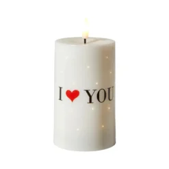 LED bloklys hjerte H 12,5 cm