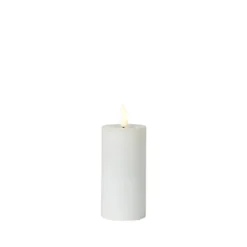 LED bloklys hvid 3D væge H 12,5 cm