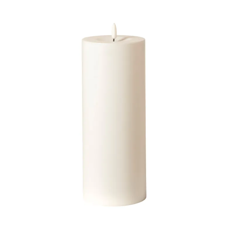 LED bloklys hvid Ø 10 x H 25 cm