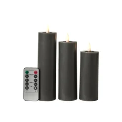 LED bloklys 3 stk. koksgrå