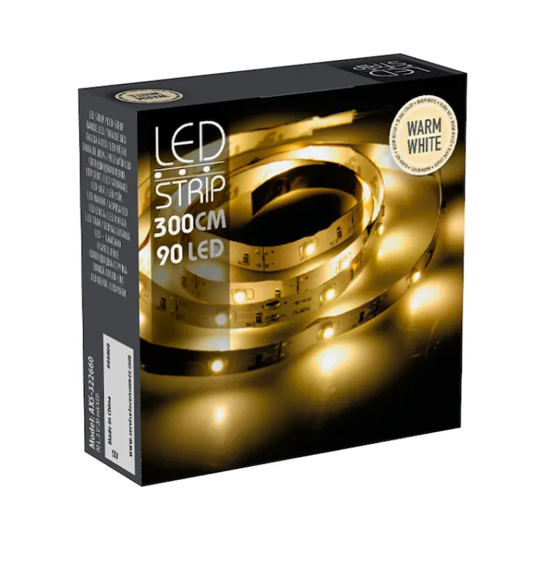 LED lysbånd varm hvid 3 meter