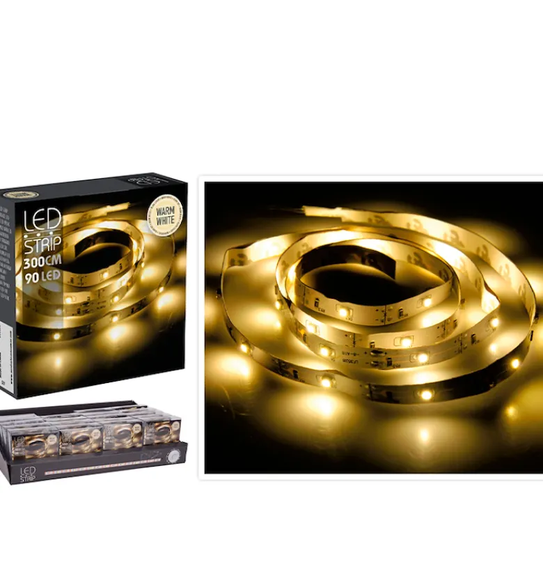 LED lysbånd varm hvid 3 meter