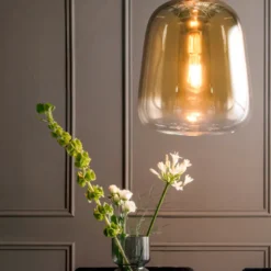Leitmotiv Cone pendellampe guld glas Ø 33 cm
