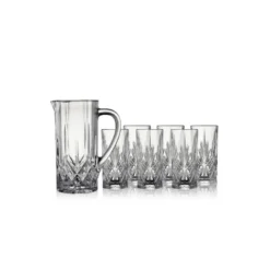 Lyngby Glas Melodia kande 1,2 liter med 6 glas 36 cl