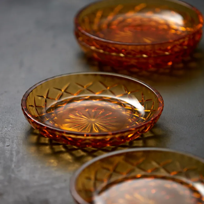 Lyngby Glas Sorrento asiet amber 4 stk. 16 cm