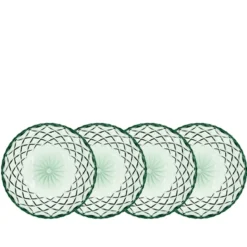 Lyngby Glas Sorrento asiet grøn 4 stk. 16 cm
