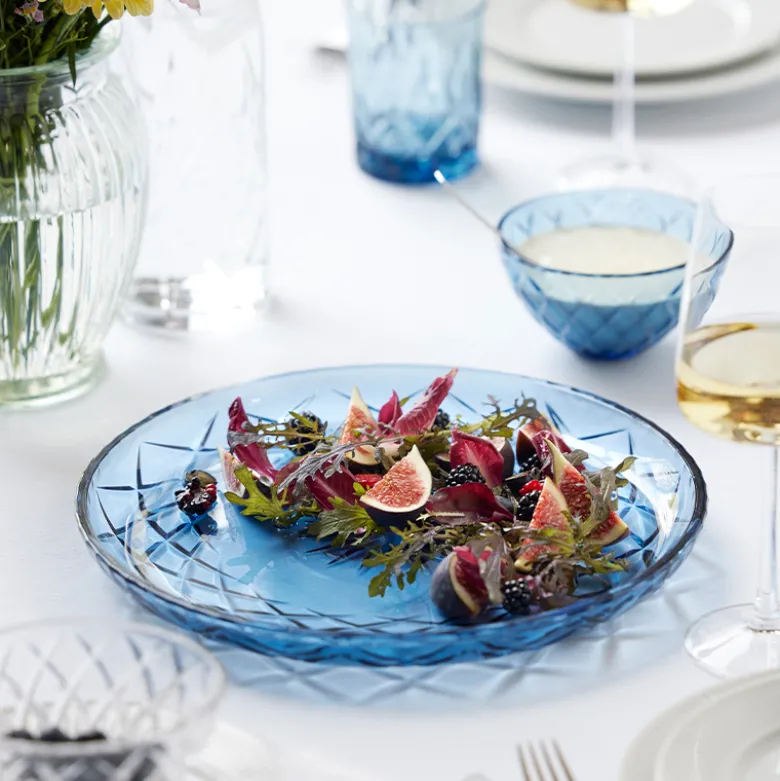 Lyngby Glas Sorrento fad blå Ø 30 cm