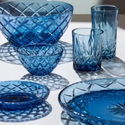 Lyngby Glas Sorrento fad blå Ø 30 cm