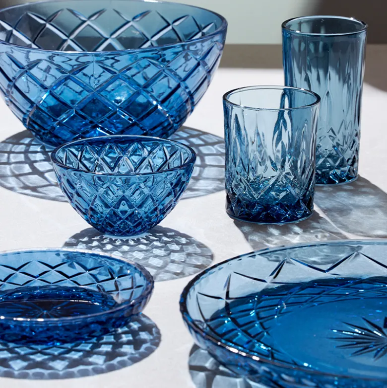 Lyngby Glas Sorrento fad blå Ø 30 cm