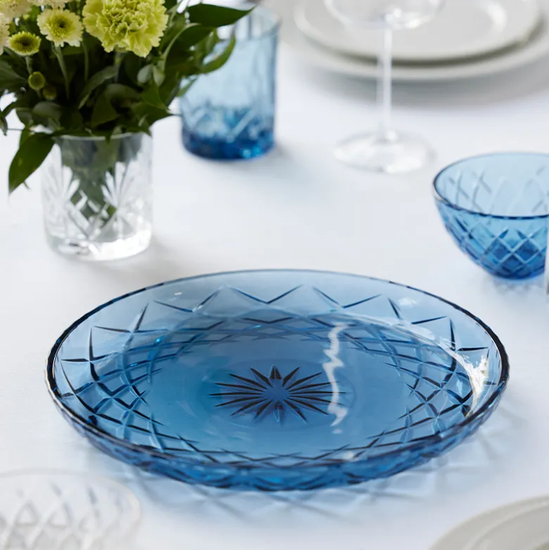 Lyngby Glas Sorrento fad blå Ø 30 cm