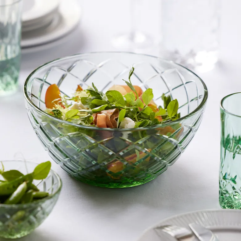Lyngby Glas Sorrento salatskål grøn Ø 24 cm