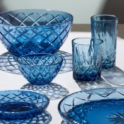 Lyngby Glas Sorrento salatskål blå Ø 24 cm