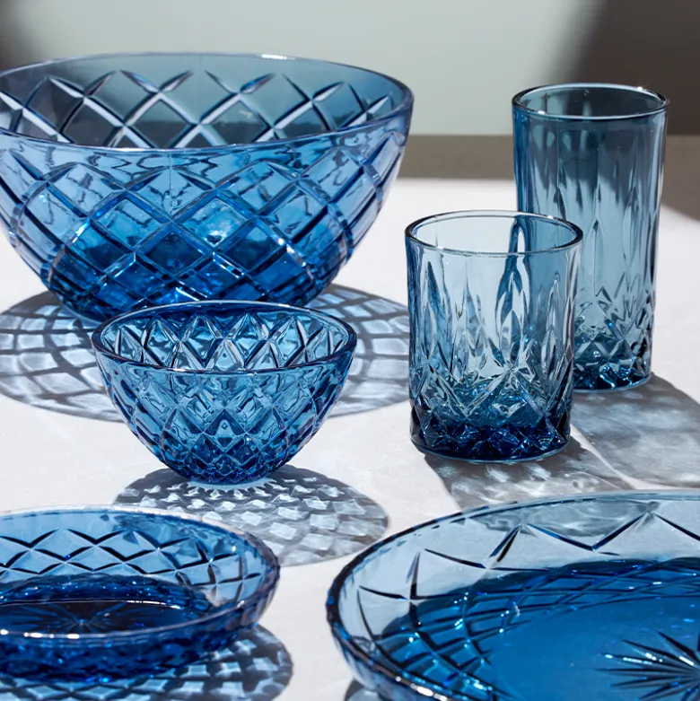 Lyngby Glas Sorrento salatskål blå Ø 24 cm