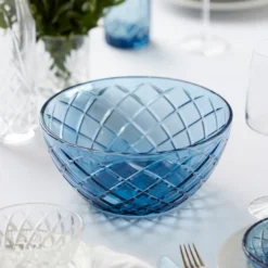 Lyngby Glas Sorrento salatskål blå Ø 24 cm