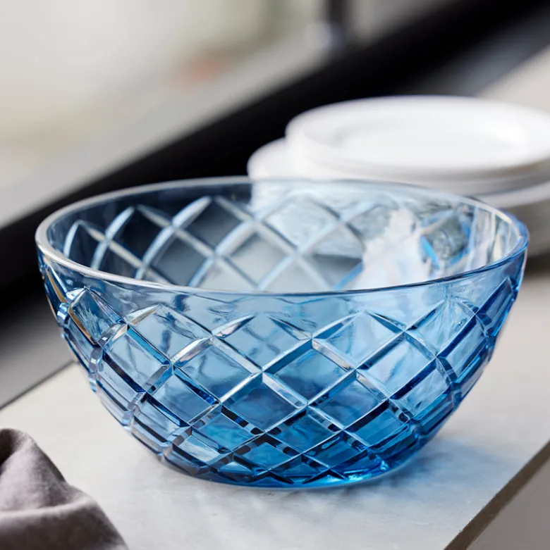 Lyngby Glas Sorrento salatskål blå Ø 24 cm