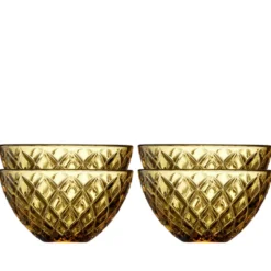Lyngby Glas Sorrento skål amber Ø 12 cm 4 stk.