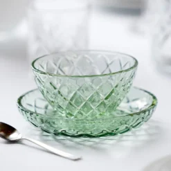 Lyngby Glas Sorrento skål grøn 4 stk. Ø 12 cm