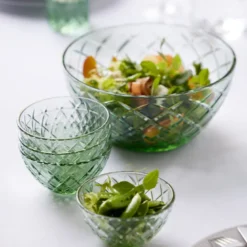 Lyngby Glas Sorrento skål grøn 4 stk. Ø 12 cm