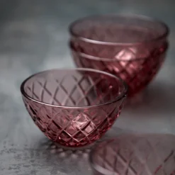 Lyngby Glas Sorrento skål pink Ø 12 cm 4 stk.