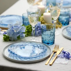 Lyngby Glas Sorrento tallerken 4 stk. blå 21cm