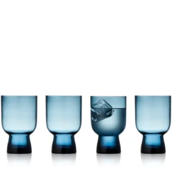 Lyngby Glas Sorrento vandglas blå 30 cl 4 stk.
