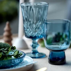 Lyngby Glas Sorrento vandglas blå 30 cl 4 stk.