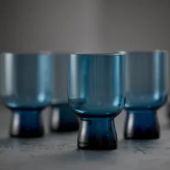 Lyngby Glas Sorrento vandglas blå 30 cl 4 stk.