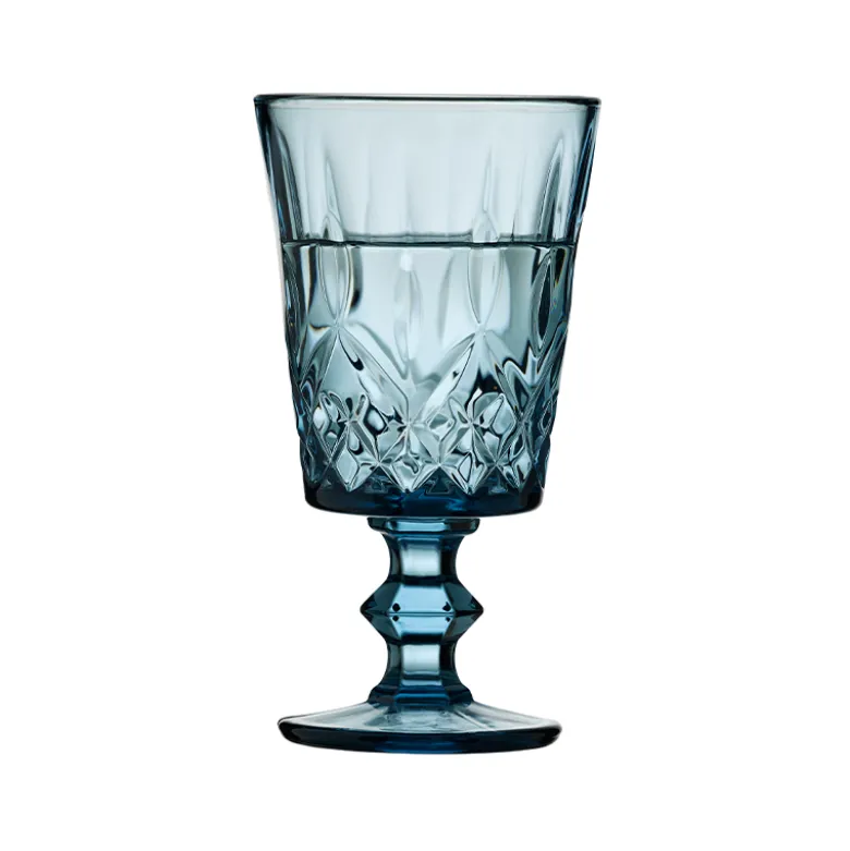 Lyngby Glas Sorrento vinglas blå 29 cl 4 stk.