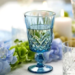 Lyngby Glas Sorrento vinglas blå 29 cl 4 stk.