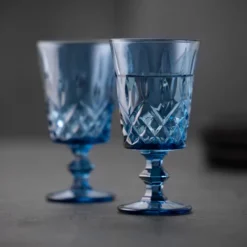 Lyngby Glas Sorrento vinglas blå 29 cl 4 stk.