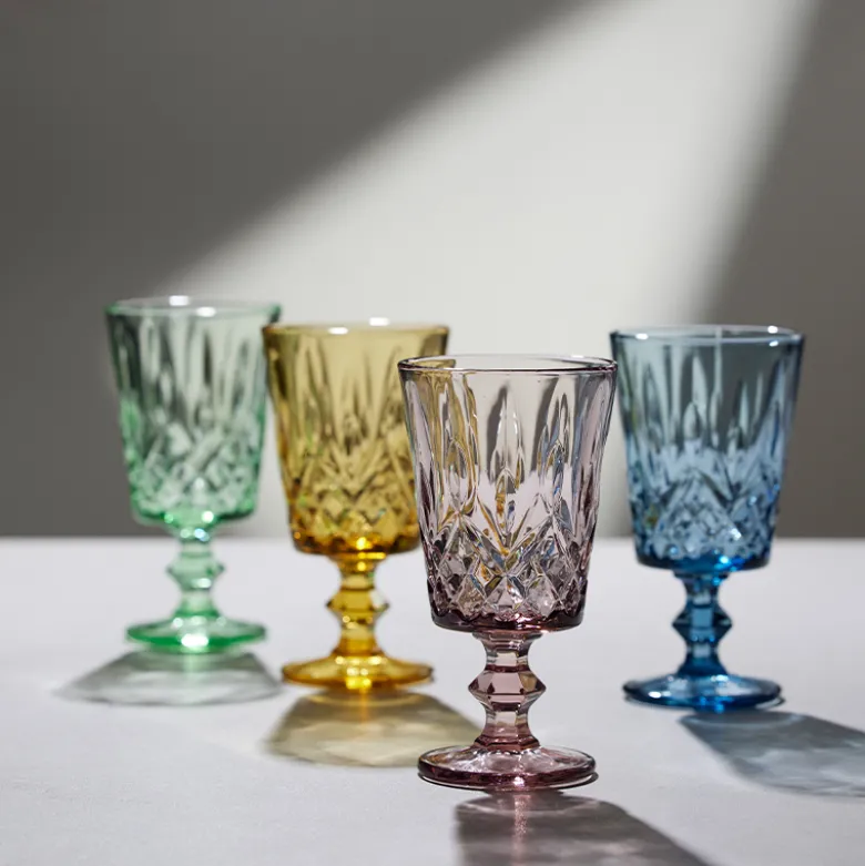 Lyngby Glas Sorrento vinglas grøn 29 cl 4 stk.