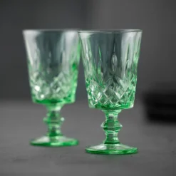 Lyngby Glas Sorrento vinglas grøn 29 cl 4 stk.
