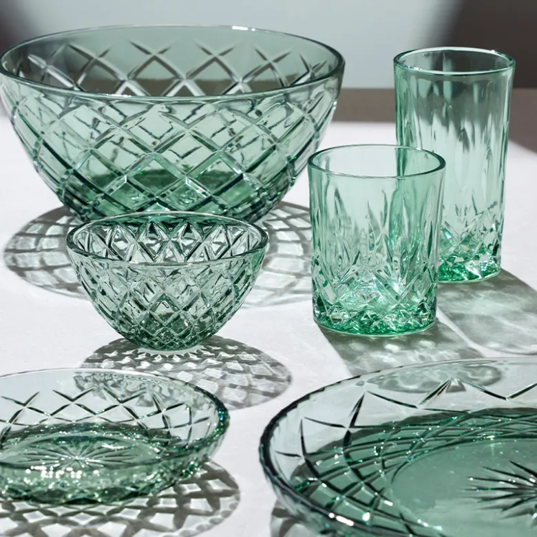 Lyngby Glas Sorrento whiskyglas grøn 32 cl 4 stk.