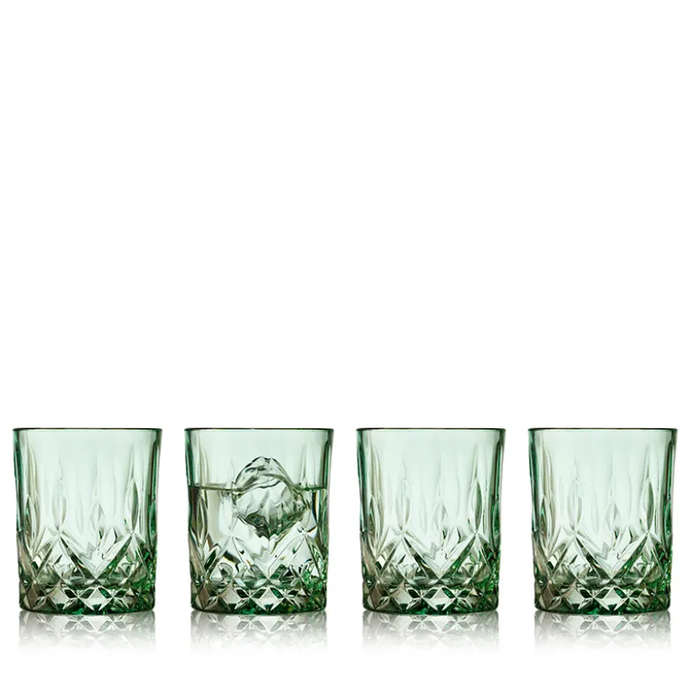 Lyngby Glas Sorrento whiskyglas grøn 32 cl 4 stk.