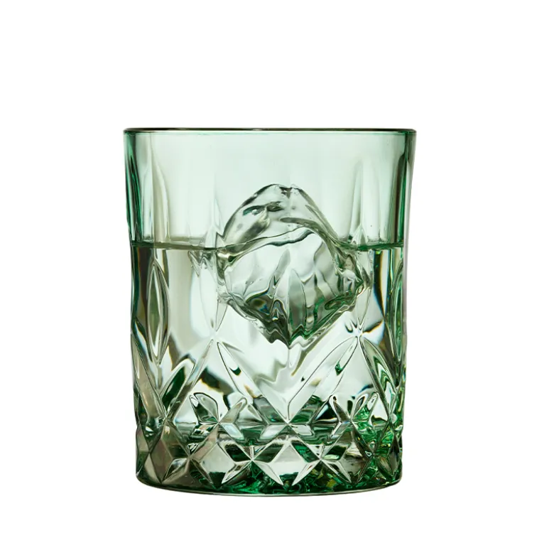 Lyngby Glas Sorrento whiskyglas grøn 32 cl 4 stk.