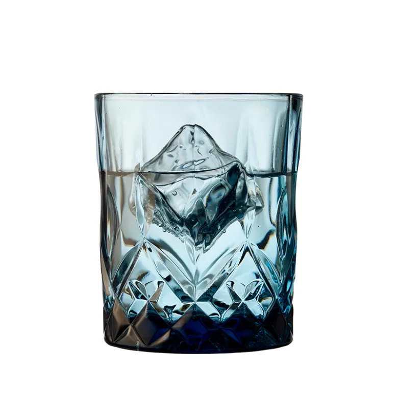 Lyngby Glas Sorrento whiskyglas blå 32 cl 4 stk.