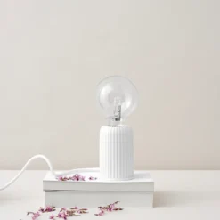 Lyngby Porcelæn Fitting #3 bordlampe hvid 10,7 cm