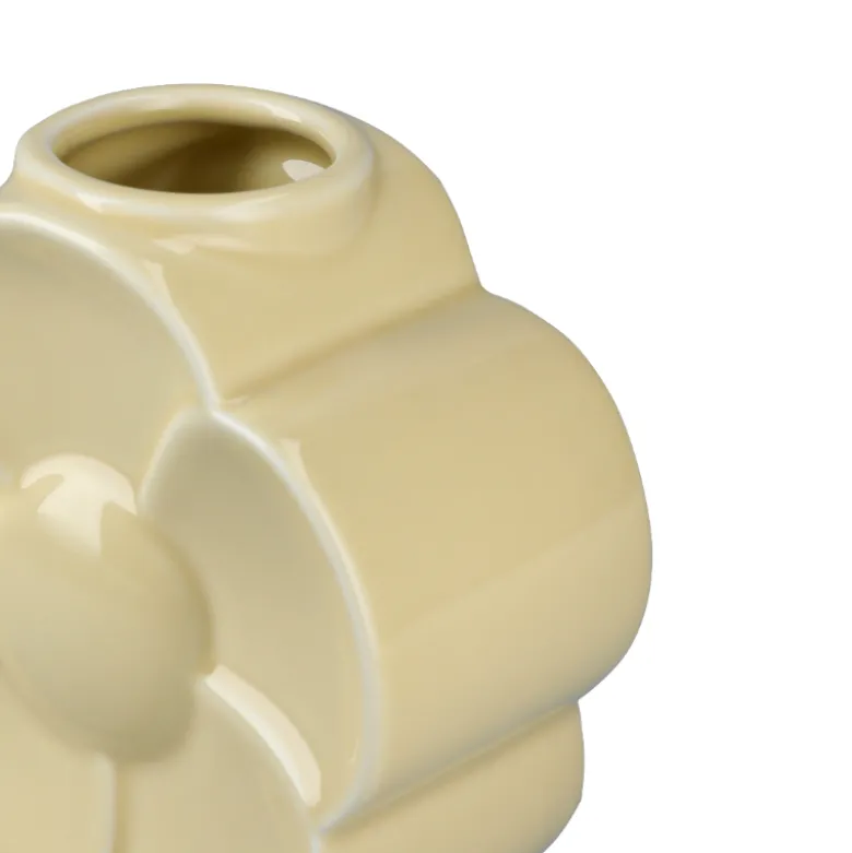 Lyngby Porcelæn Flower smørblomst vase sand H 11,5 cm